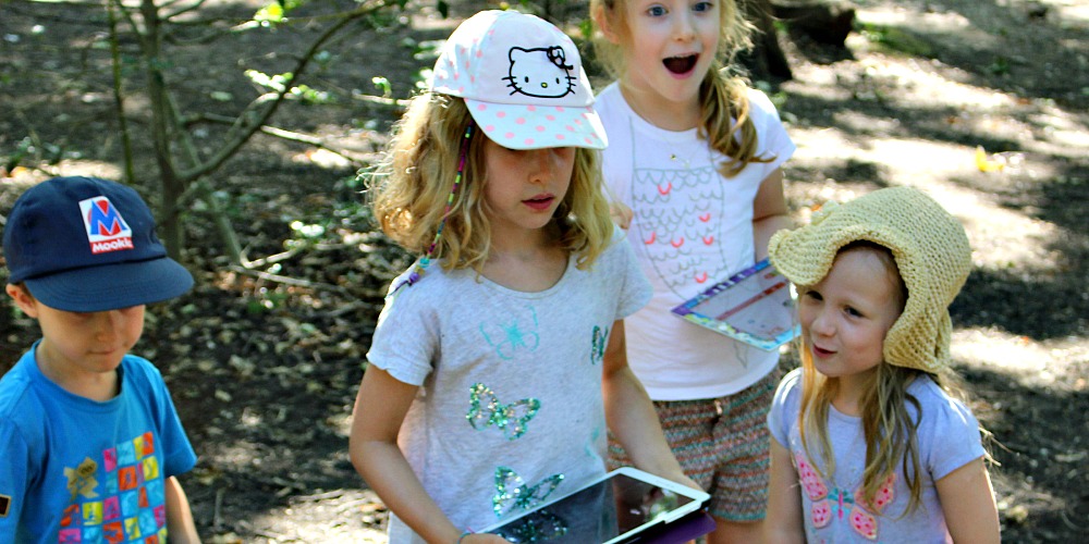 Kids coding in the woods ... who knew kids could actually learn to code outside exploring in the woods